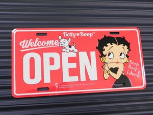 【Betty Boop・ベティちゃん】※《ライセンスプレート ／BETTY-OPEN1】　アメリカン雑貨　ナンバープレート