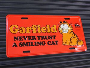 【GARFIELD・ガーフィールド】※《ライセンスプレート／Garfield・レッド】　アメリカン雑貨　ナンバープレート