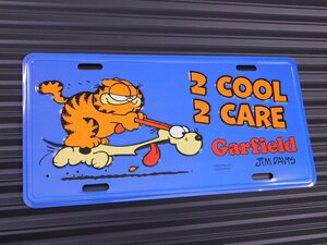 【GARFIELD・ガーフィールド】※《ライセンスプレート／2COOL 2CARE】　アメリカン雑貨　ナンバープレート