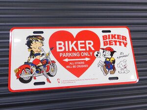 【Betty Boop・ベティちゃん】※《ライセンスプレート ／BETTY-BIKER2】　アメリカン雑貨　ナンバープレート