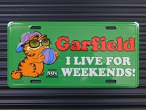 【GARFIELD・ガーフィールド】※《ライセンスプレート／Garfield・グリーン】　アメリカン雑貨　ナンバープレート_画像2