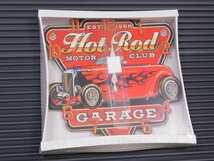 【Motor Club】※《アンティークエンボスクロック・Hot Rod》　アメリカン雑貨　ブリキ看板　メタルサイン　時計　ROUTE66_画像2