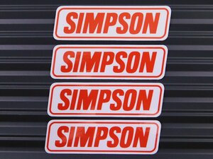 送料\84【SIMPSON・シンプソン】※《レーシングステッカー／４枚セット》　(品番：ms031)　アメリカン雑貨　ガレージ