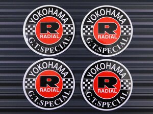 送料\84【YOKOHAMA TIRE G.T. SPECIAL・ヨコハマタイヤ】※《レーシングステッカー／４枚セット》　(品番：ms098)　アメリカン雑貨　ガレー