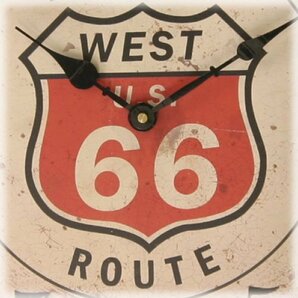 【ホワイト】※《レジェクションカフェクロック・WEST US ROUTE66》 アメリカン雑貨 ＭＤＦ材 木製 時計の画像4