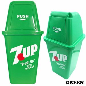 ■ ７ＵＰ・セブンアップ ■ 【ダストボックス20L・グリーン】※ アメリカン　ガレージ　ごみ箱　ダストビン