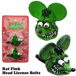 ◆送料無料◆【Rat Fink・ラットフィンク】※《ヘッド ライセンスボルトセット》　MOONEYES　ナンバープレート用