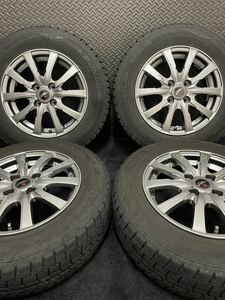 175/70R14 DUNLOP/WINTER MAXX WM02 20年製 Fang 14インチ 5.5J＋48 100 4H スタッドレス 4本 ダンロップ フィット キューブ (2-B977)