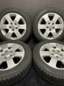 195/60R16 DUNLOP/WINTER MAXX WM01 18年製 日産 セレナ 純正 16インチ 6J＋45 114.3 5H スタッドレス 4本 ダンロップ (1-B992)