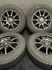 155/70R13 DUNLOP/WINTER MAXX WM02 21年製 VELVA 13インチ 5J＋36 100 4H スタッドレス 4本 ダンロップ プレオ フレア (9-C8) 