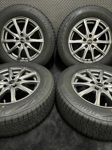 215/65R16 BRIDGESTONE/VRX2 17年製 EuroSpeed 16インチ 6.5J＋38 114.3 5H スタッドレス 4本 ブリヂストン アルファード 等 (6-C48)