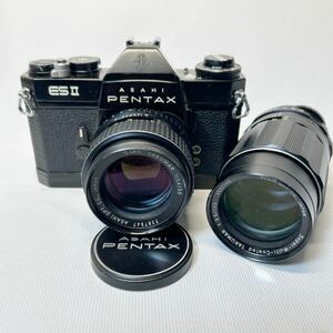 PENTAX ペンタックス ES-Ⅱ 一眼レフ　レンズ2本付き　TAKUMAR 1:1.4/50 1:3.5/135 フィルムカメラ　シャッターOK 他未チェックジャンク品