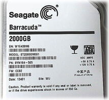 ■Q65 Seagate SATA 3.5インチ ハードディスク 2TB ST2000DM001 電源回数324回/9601時間/7200rpm USED■_画像3