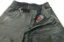 【Used】(100円スタート) DAINESE ダイネーゼ ライディングパンツ レザーパンツ 本格バイク パット入り ブラック 48 ■ET24A0215_画像7