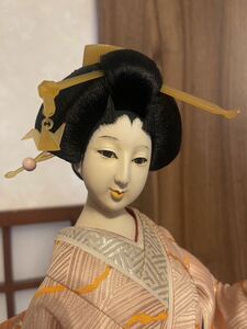 日本人形 置物 着物 アンティーク 昭和レトロ レトロ 女性人形 扇