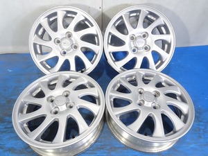 ◆ダイハツ純正【テーパーナット専用】◆15x4.5J +45 4穴 100 中古 アルミホイール 4本【福島発 送料無料】FUK-D13205