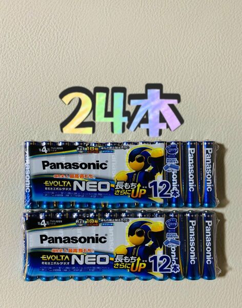 アルカリ乾電池 エボルタネオ 単4形 LR03NJ/12SW 12本パック × 2パック 【24本】