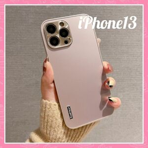 iPhone13 ケース ピンク　アルミ　シンプル　ハードケース　マット　高級感