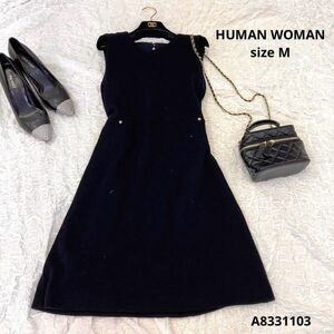 HUMAN WOMAN ノースリーブニットワンピース　size M