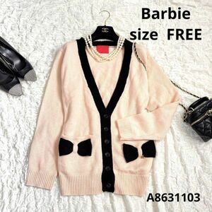 Barbie ポッケリボンデザインニットカーディガン　size FREE