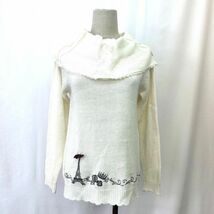 axes femme 刺繍入り オフタートルニット セーター sizeM_画像3