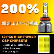 ツインカラー LED　ヘッドライト LEDフォグランプ H1 H3　白　ホワイト　イエロー　3000ｋ　黄色　2色_画像5