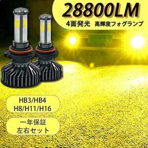 LEDフォグランプ LEDヘッドライト LEDバルブ イエロー 3000k 黄 led h8 h11 h16 hb4 爆光