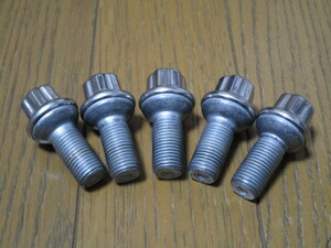 [ unused goods ] Mercedes Benz Mercedes-Benz original lag bolt wheel bolt 5 pcs set preliminary bolt M14×P1.5 neck under approximately 28mm