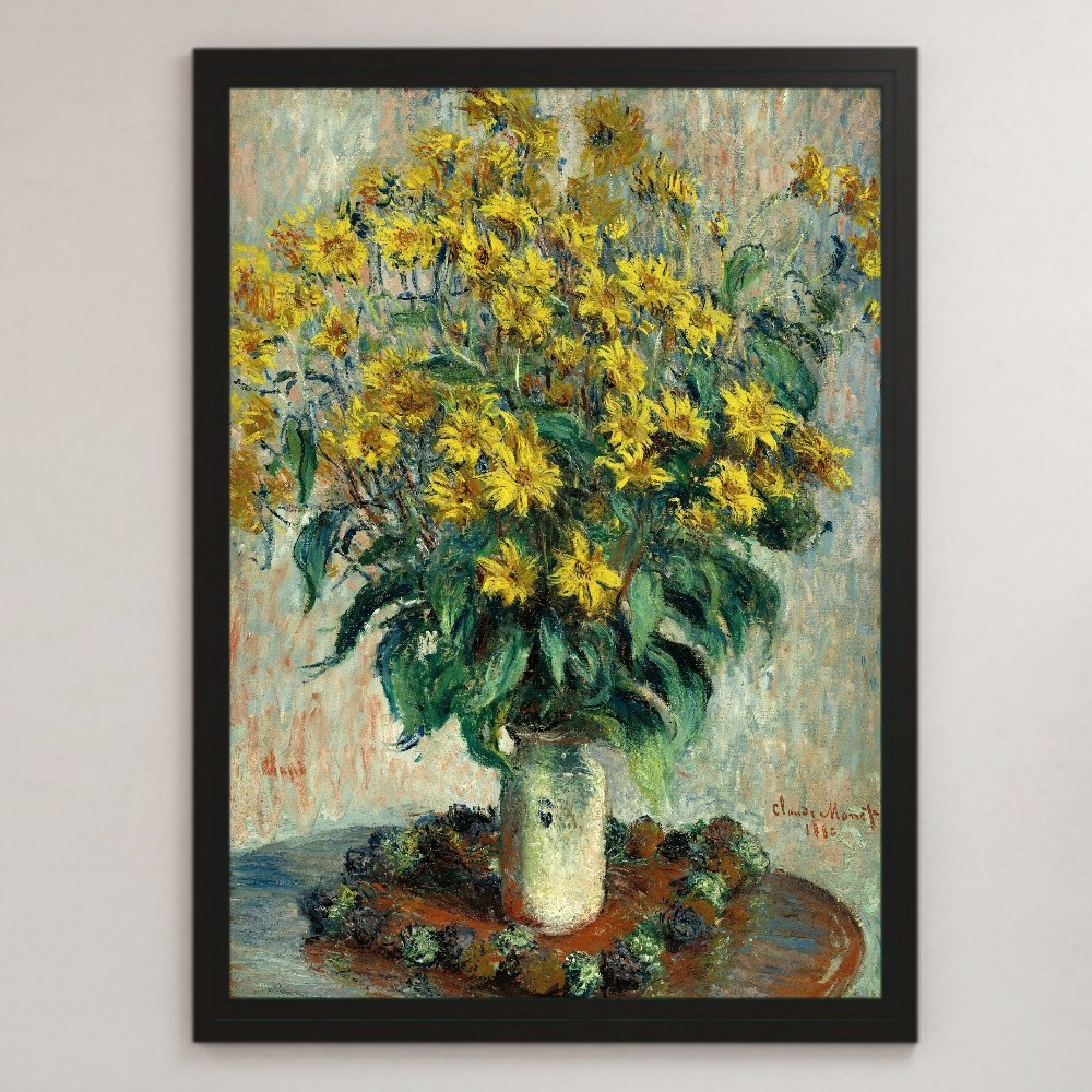 Claude Monet artichaut de Jérusalem peinture Art affiche brillante A3 Bar café classique intérieur nature morte fleur botanique, résidence, intérieur, autres