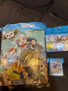 ポケセンオリジナル ポケモンカードゲームコウキ＆ヒカリ＆テル＆ショウ　 コレクションファイル・デッキシールド・ダブルデッキケース