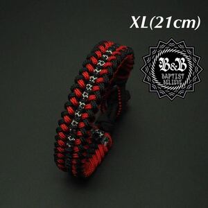 ブレスレット XL(21cm)/パラコード/編み込み/アクセサリー/ブレス/バングル/メンズ/レディース/キャンプ/アウトドア/ハンドメイド/sbrs21