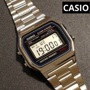 【新品未開封】カシオ　デジタル腕時計 ステンレス レトロ風モデル チープカシオ