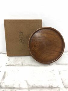 【A】急須台　直径:約11㎝　天然木　キッチン道具　茶器　茶道具　煎茶　工芸品　木製　和風　長期保管品　丸型【0】