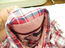 トミーヒルフィガー メンズ 綿100 チェック 長袖シャツ 白×赤×ネイビー S★ネコポス可能★o001_画像5