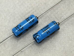 即決 CDE (Illinois Capacitor) 10uF 35V 85℃ TTA 2本 アキシャルリード 電解コンデンサー