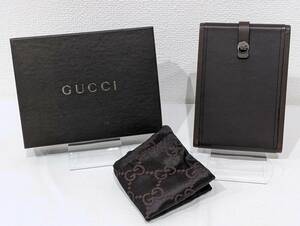 【1円～】美品 GUCCI グッチ パスケース カードホルダー カードスタンド エテュイシガレット 106526 カーフレザー 保存袋 箱付き