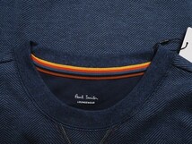 新品正規品 Paul Smith ポールスミス ヘリンボーン織柄 クルーネック スウェット トレーナー/長袖TシャツL青(052) 30-7034_画像5