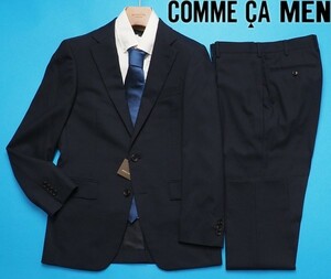 新品展示品定価7.5万円 COMME CA MEN コムサメン 春夏 シャドーストライプ スーツM紺(09) 02SC01