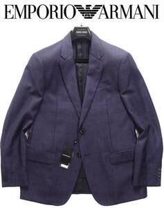 3 season 239,000 jpy new goods EMPORIO ARMANI Armani * executive oriented modern tailored navy blue purple blaser [54L= Japan XXL]