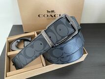 COACH コーチ　新品　リバーシブル　ビジネス　シグネチャー　メンズベルト　紳士　フリーサイズ_画像6