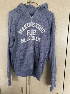 送料520円から HOLLYWOOD RANCH MARKET / BLUEBLUE ジップアップ パーカー 2 / M ヴィンテージ 古着 霜降りブルー / 中古 USED