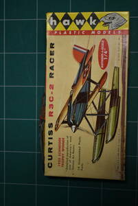 Qn757 [ out of print 1961 year made ] 1:72 Scale Hawk Models Curtiss R3C-2 Racer Airplane Model Kit #620-60 car chis Racer R3C 60 size 