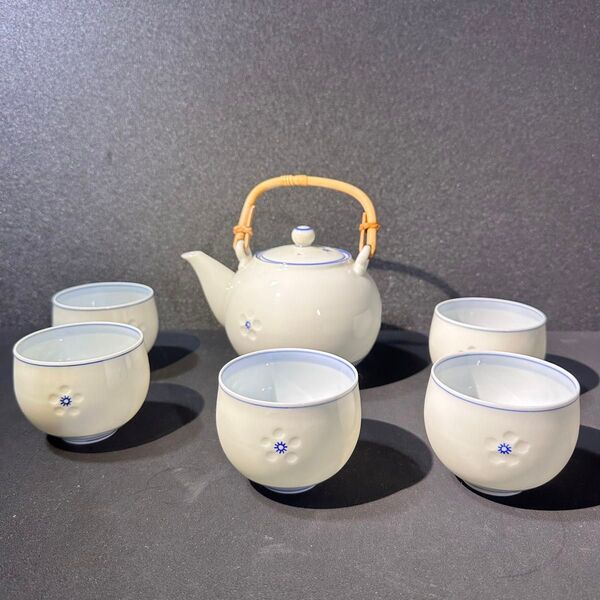 茶器セット 急須セット盛山 透し梅紋 急須湯呑セット 美品