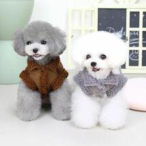 BB013:犬用 英国式ラムフリースジャケット 小型犬用の暖かい冬の衣類 子犬 チワワ パグ ヨーキーのコート_画像5
