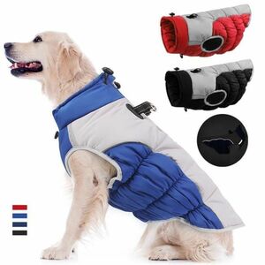 BB005:中型犬用ハーネス付き防水ジャケット ペット服 反射コート ラブラドール パグコスチューム ペット用