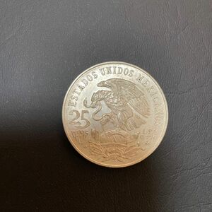 1968年メキシコオリンピック　25ペソ銀貨