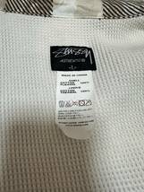 送料無料 ステューシー ブロックチェック カモ シャツジャケット 白×茶 Lサイズ 中古 STUSSY 古着 ボロ_画像4