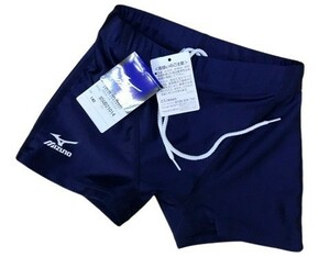 r1_4951 ★定形外 配送★ 新品 未使用 保管品 札付 mizuno ミズノ 光沢ネイビー 男子競泳水着 水泳 練習 ボックス型 ジュニアの140サイズ