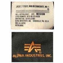 漢の1着 メンズ ALPHA INDUSTRIES アルファインダストリーズ MA- 1 TA1218-8001 裏地キルテンィング M AIR FORCE 黒 フライトジャケット_画像8