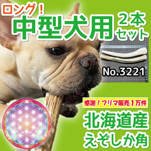 ■ 中型犬用 ■ ロング2本セット ■ 天然 無添加 北海道産 蝦夷鹿の角 ■ 犬のおもちゃ ■ 鹿角 エゾシカ ツノ 鹿の角 犬 32211